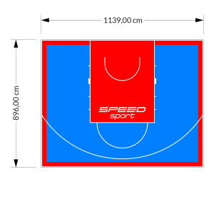 102M2/896X1139CM BŁĘKITNO-CZERWONE BOISKO DO KOSZYKÓWKI SPEEDSPORT HEXA POWER PRO