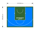 102M2/896X1139CM BŁĘKITNO-ZIELONE BOISKO DO KOSZYKÓWKI SPEEDSPORT HEXA POWER PRO