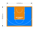 102M2/896X1139CM BŁĘKITNO-POMARAŃCZOWE BOISKO DO KOSZYKÓWKI SPEEDSPORT HEXA POWER PRO