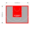 102M2/896X1139CM SZARO-CZERWONE BOISKO DO KOSZYKÓWKI SPEEDSPORT HEXA POWER PRO