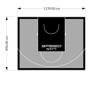 102M2/896X1139CM SZARO-CZARNE BOISKO DO KOSZYKÓWKI SPEEDSPORT HEXA POWER PRO