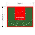 102M2/896X1139CM ZIELONO-CZERWONE BOISKO DO KOSZYKÓWKI SPEEDSPORT HEXA POWER PRO