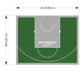 102M2/896X1139CM ZIELONO-SZARE BOISKO DO KOSZYKÓWKI SPEEDSPORT HEXA POWER PRO