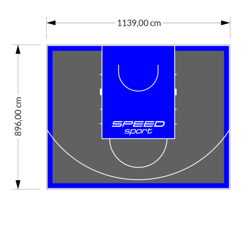 102M2/896X1139CM GRAFITOWO-NIEBIESKIE BOISKO DO KOSZYKÓWKI SPEEDSPORT HEXA POWER PRO