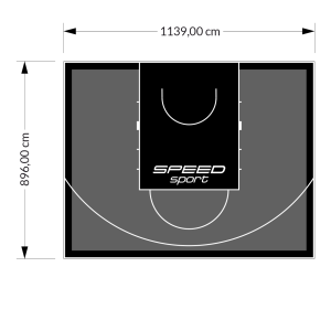102M2/896X1139CM GRAFITOWO-CZARNE BOISKO DO KOSZYKÓWKI SPEEDSPORT HEXA POWER PRO