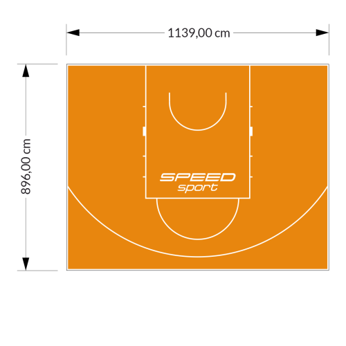 102M2/896X1139CM POMARAŃCZOWE BOISKO DO KOSZYKÓWKI SPEEDSPORT HEXA POWER PRO