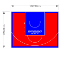 105M2/896X1169CM CZERWONO-NIEBIESKIE BOISKO DO KOSZYKÓWKI SPEEDSPORT HEXA POWER PRO