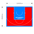 105M2/896X1169CM CZERWONO-BŁĘKITNE BOISKO DO KOSZYKÓWKI SPEEDSPORT HEXA POWER PRO