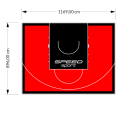 105M2/896X1169CM CZERWONO-CZARNE BOISKO DO KOSZYKÓWKI SPEEDSPORT HEXA POWER PRO