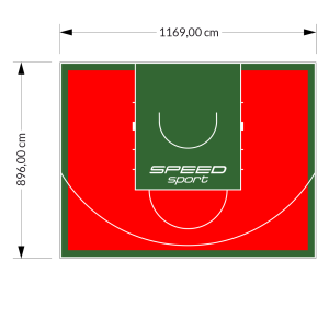 105M2/896X1169CM CZERWONO-ZIELONE BOISKO DO KOSZYKÓWKI SPEEDSPORT HEXA POWER PRO