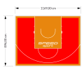 105M2/896X1169CM CZERWONO-POMARAŃCZOWE BOISKO DO KOSZYKÓWKI SPEEDSPORT HEXA POWER PRO