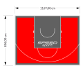105M2/896X1169CM CZERWONO-GRAFITOWE BOISKO DO KOSZYKÓWKI SPEEDSPORT HEXA POWER PRO