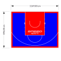 105M2/896X1169CM NIEBIESKO-CZERWONE BOISKO DO KOSZYKÓWKI SPEEDSPORT HEXA POWER PRO