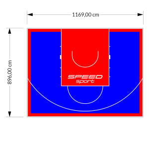 105M2/896X1169CM NIEBIESKO-CZERWONE BOISKO DO KOSZYKÓWKI SPEEDSPORT HEXA POWER PRO
