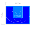 105M2/896X1169CM NIEBIESKO-BŁĘKITNE BOISKO DO KOSZYKÓWKI SPEEDSPORT HEXA POWER PRO