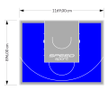 105M2/896X1169CM NIEBIESKO-SZARE BOISKO DO KOSZYKÓWKI SPEEDSPORT HEXA POWER PRO