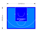 105M2/896X1169CM BŁĘKITNO-NIEBIESKIE BOISKO DO KOSZYKÓWKI SPEEDSPORT HEXA POWER PRO