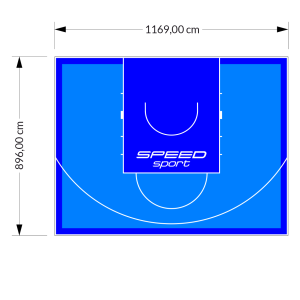 105M2/896X1169CM BŁĘKITNO-NIEBIESKIE BOISKO DO KOSZYKÓWKI SPEEDSPORT HEXA POWER PRO