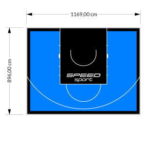 105M2/896X1169CM BŁĘKITNO-CZARNE BOISKO DO KOSZYKÓWKI SPEEDSPORT HEXA POWER PRO