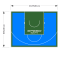 105M2/896X1169CM BŁĘKITNO-ZIELONE BOISKO DO KOSZYKÓWKI SPEEDSPORT HEXA POWER PRO