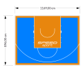 105M2/896X1169CM BŁĘKITNO-POMARAŃCZOWE BOISKO DO KOSZYKÓWKI SPEEDSPORT HEXA POWER PRO