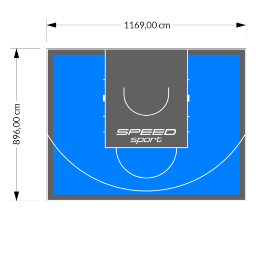 105M2/896X1169CM BŁĘKITNO-GRAFITOWE BOISKO DO KOSZYKÓWKI SPEEDSPORT HEXA POWER PRO
