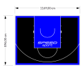 105M2/896X1169CM CZARNO-NIEBIESKIE BOISKO DO KOSZYKÓWKI SPEEDSPORT HEXA POWER PRO