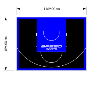 105M2/896X1169CM CZARNO-NIEBIESKIE BOISKO DO KOSZYKÓWKI SPEEDSPORT HEXA POWER PRO
