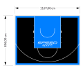 105M2/896X1169CM CZARNO-BŁĘKITNE BOISKO DO KOSZYKÓWKI SPEEDSPORT HEXA POWER PRO