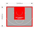 105M2/896X1169CM SZARO-CZERWONE BOISKO DO KOSZYKÓWKI SPEEDSPORT HEXA POWER PRO