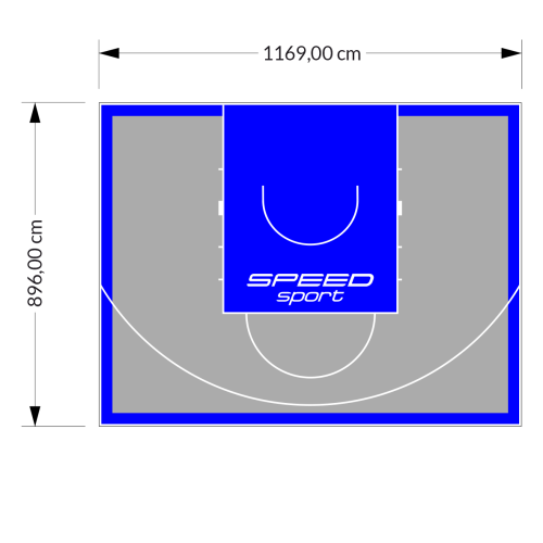 105M2/896X1169CM SZARO-NIEBIESKIE BOISKO DO KOSZYKÓWKI SPEEDSPORT HEXA POWER PRO