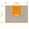 105M2/896X1169CM SZARO-POMARAŃCZOWE BOISKO DO KOSZYKÓWKI SPEEDSPORT HEXA POWER PRO