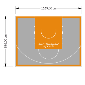 105M2/896X1169CM SZARO-POMARAŃCZOWE BOISKO DO KOSZYKÓWKI SPEEDSPORT HEXA POWER PRO