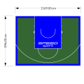 105M2/896X1169CM ZIELONO-NIEBIESKIE BOISKO DO KOSZYKÓWKI SPEEDSPORT HEXA POWER PRO
