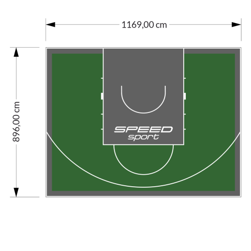 105M2/896X1169CM ZIELONO-GRAFITOWE BOISKO DO KOSZYKÓWKI SPEEDSPORT HEXA POWER PRO