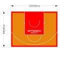 105M2/896X1169CM POMARAŃCZOWO-CZERWONE BOISKO DO KOSZYKÓWKI SPEEDSPORT HEXA POWER PRO