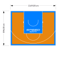 105M2/896X1169CM POMARAŃCZOWO-BŁĘKITNE BOISKO DO KOSZYKÓWKI SPEEDSPORT HEXA POWER PRO