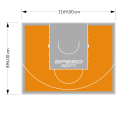 105M2/896X1169CM POMARAŃCZOWO-SZARE BOISKO DO KOSZYKÓWKI SPEEDSPORT HEXA POWER PRO