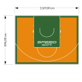 105M2/896X1169CM POMARAŃCZOWO-ZIELONE BOISKO DO KOSZYKÓWKI SPEEDSPORT HEXA POWER PRO