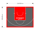 105M2/896X1169CM GRAFITOWO-CZERWONE BOISKO DO KOSZYKÓWKI SPEEDSPORT HEXA POWER PRO