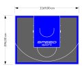 105M2/896X1169CM GRAFITOWO-NIEBIESKIE BOISKO DO KOSZYKÓWKI SPEEDSPORT HEXA POWER PRO
