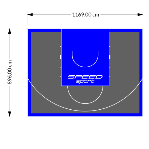105M2/896X1169CM GRAFITOWO-NIEBIESKIE BOISKO DO KOSZYKÓWKI SPEEDSPORT HEXA POWER PRO