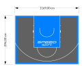 105M2/896X1169CM GRAFITOWO-BŁĘKITNE BOISKO DO KOSZYKÓWKI SPEEDSPORT HEXA POWER PRO
