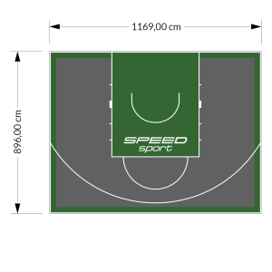 105M2/896X1169CM GRAFITOWO-ZIELONE BOISKO DO KOSZYKÓWKI SPEEDSPORT HEXA POWER PRO