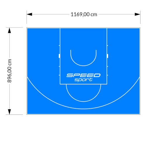 105M2/896X1169CM BŁĘKITNE BOISKO DO KOSZYKÓWKI SPEEDSPORT HEXA POWER PRO