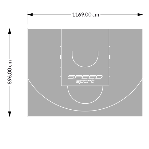 105M2/896X1169CM SZARE BOISKO DO KOSZYKÓWKI SPEEDSPORT HEXA POWER PRO