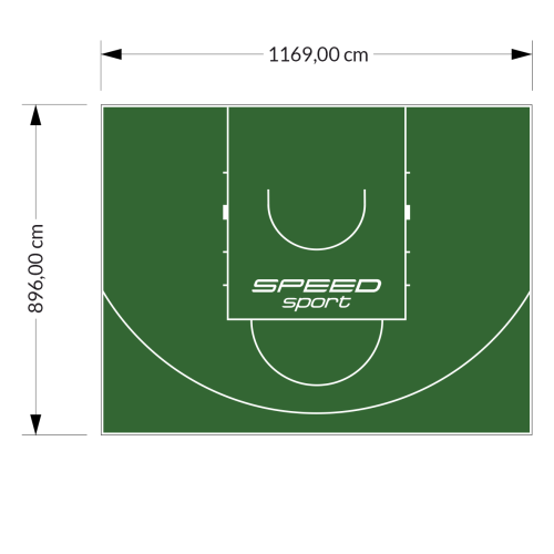 105M2/896X1169CM ZIELONE BOISKO DO KOSZYKÓWKI SPEEDSPORT HEXA POWER PRO