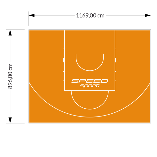 105M2/896X1169CM POMARAŃCZOWE BOISKO DO KOSZYKÓWKI SPEEDSPORT HEXA POWER PRO