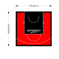 83M2/896X926CM CZERWONO-CZARNE BOISKO DO KOSZYKÓWKI SPEEDSPORT HEXA POWER PRO