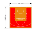 83M2/896X926CM CZERWONO-POMARAŃCZOWE BOISKO DO KOSZYKÓWKI SPEEDSPORT HEXA POWER PRO